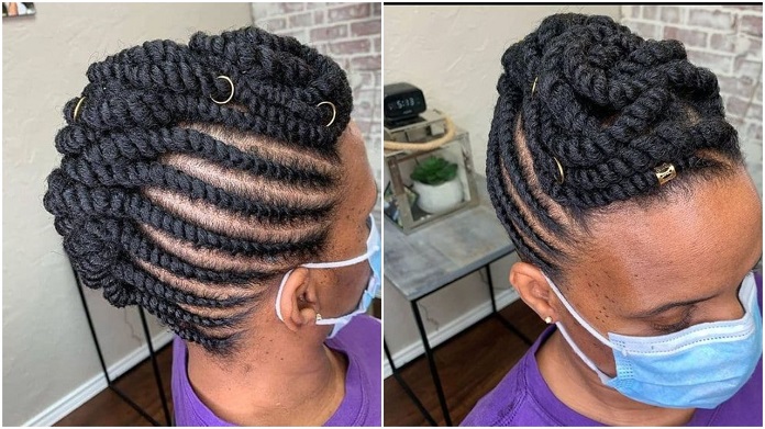 Elegant Twists, Natural and Braided Updo Hairstyles